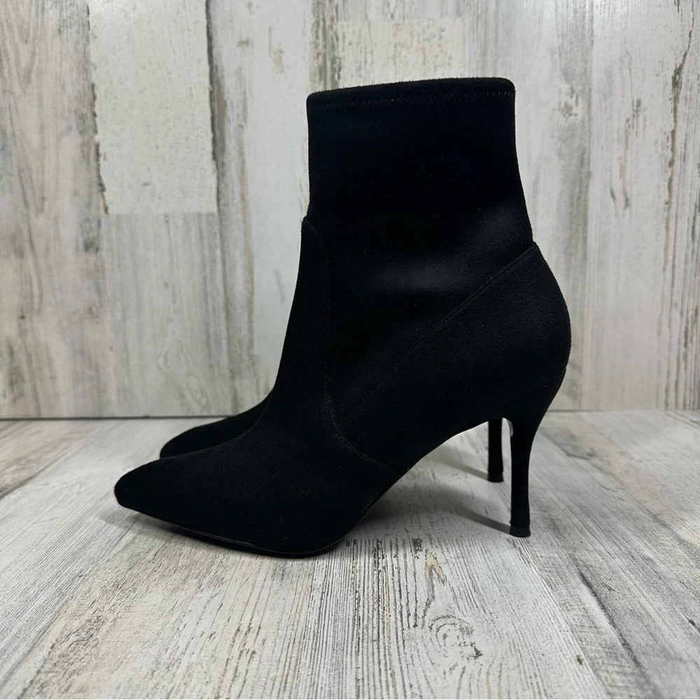 Nine West Cadence Sexy Suede Like Textile Booties Black #9‎